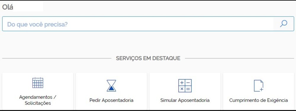 página do simulador de aposentadoria INSS
