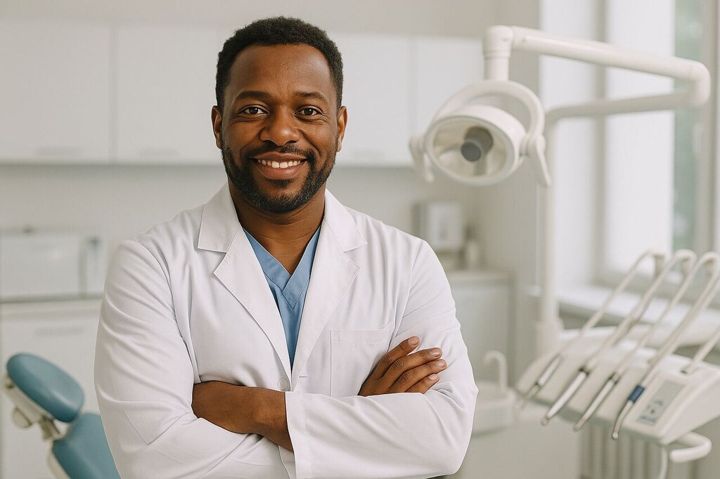 dentista em consultório, representando a aposentadoria especial de 25 anos​
